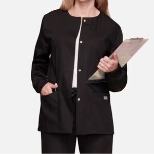 Cherokee Black Scrub Jacket Snap Front | size: s